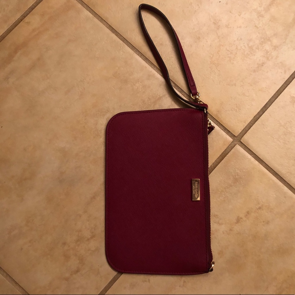 Maroon Kate Spade wristlet
